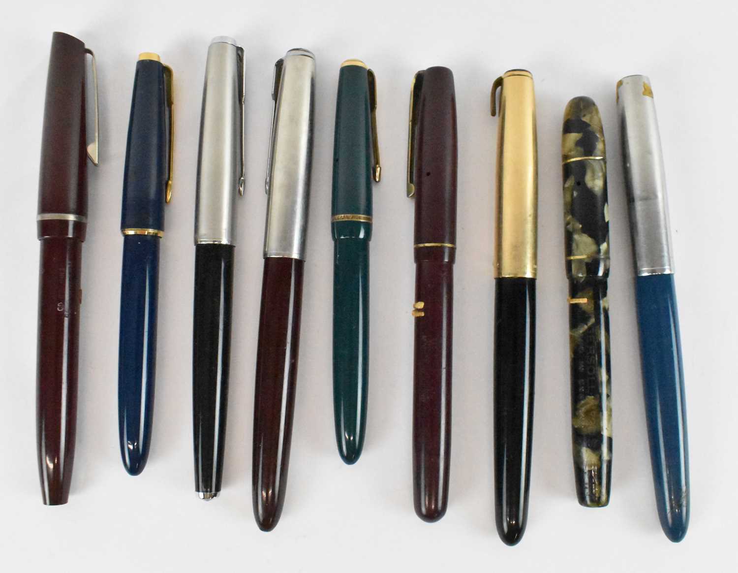 Lot 258 - Five Parker pens, a Waterman fountain pen