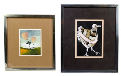 Lot 405 - PETER OLIVER (1927-2006); two framed collages,...