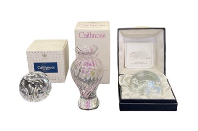 Lot 506 - CAITHNESS; a cased clear glass paperweight,...