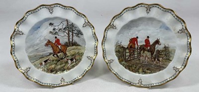 Lot 211 - ROYAL CROWN DERBY; a pair of hand painted...