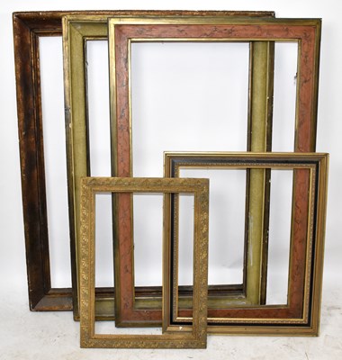 Lot 910 - A group of five picture frames, the largest...