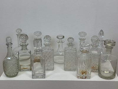 Lot 251 - Thirteen handblown, moulded and cut glass...