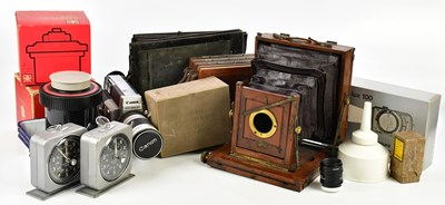Lot 1653 - A collection of photography equipment, to...