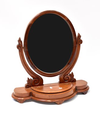 Lot 41 - A Victorian mahogany swing frame toilet mirror,...