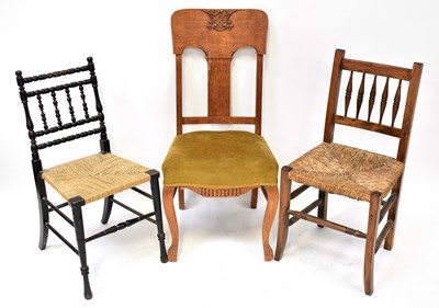 Lot 42 - Six various chairs comprising an oak side...