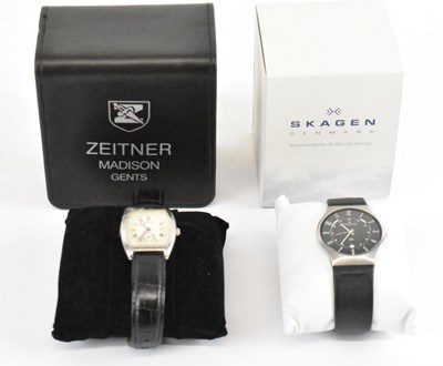 Lot 944 - SKAGEN; a boxed gentleman's wristwatch with...