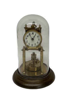 Lot 91 - A late 19th century French brass clock, with...