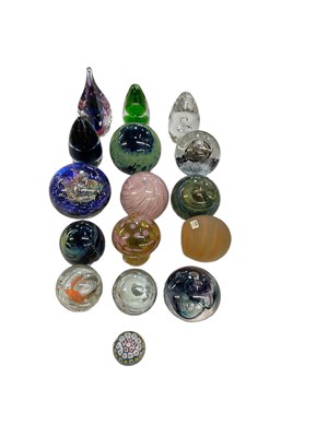 Lot 678 - A collection of sixteen paperweights including...