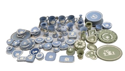 Lot 634 - WEDGWOOD; a large quantity of blue and green...