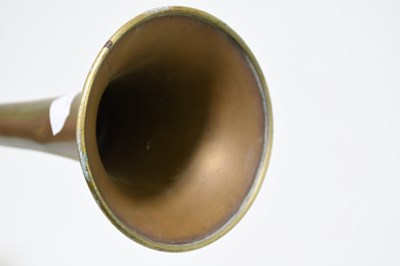 Lot 344 - A brass hunting horn with nickel mouthpiece...