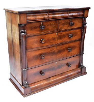 Lot 54 - A Victorian mahogany Scotch chest, with three...