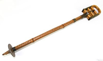 Lot 345 - A bamboo folding shooting stick.