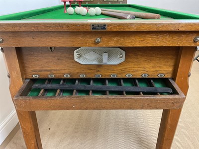 Lot 80 - A bar billiards table manufactured by John...