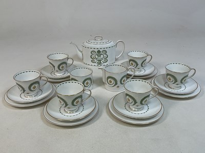 Lot 185 - SUSIE COOPER FOR WEDGWOOD; a teaset in...