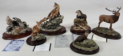 Lot 157 - BORDER FINE ARTS; six animal figure groups...