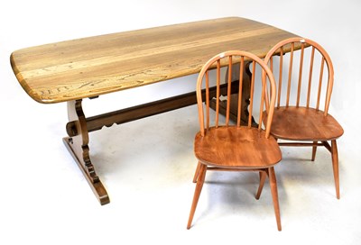 Lot 5 - ERCOL; a refectory dining table, 72 x 182 x...