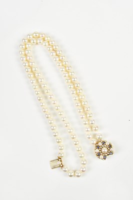 Lot 209 - DE VROOMEN; a two strand cultured pearl...