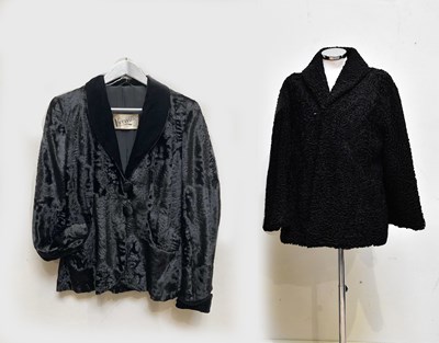 Lot 921 - A black vintage circa 1950s Astrakhan Persian...