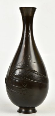 Lot 528 - A Japanese Meiji period bronze vase of...