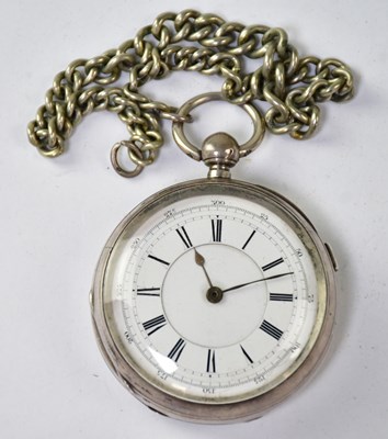 Lot 1298 - A hallmarked silver open face chronograph...