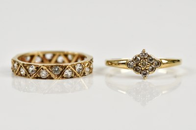 Lot 149 - Two 9ct yellow gold dress rings, sizes L and N,...