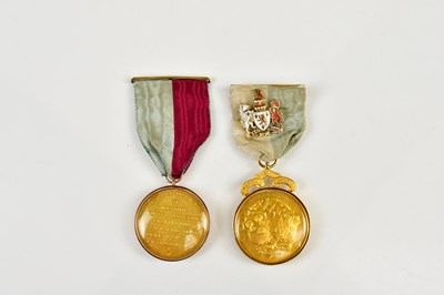 Lot 1483 - Two Masonic jewels, one with 9ct gold collar,...