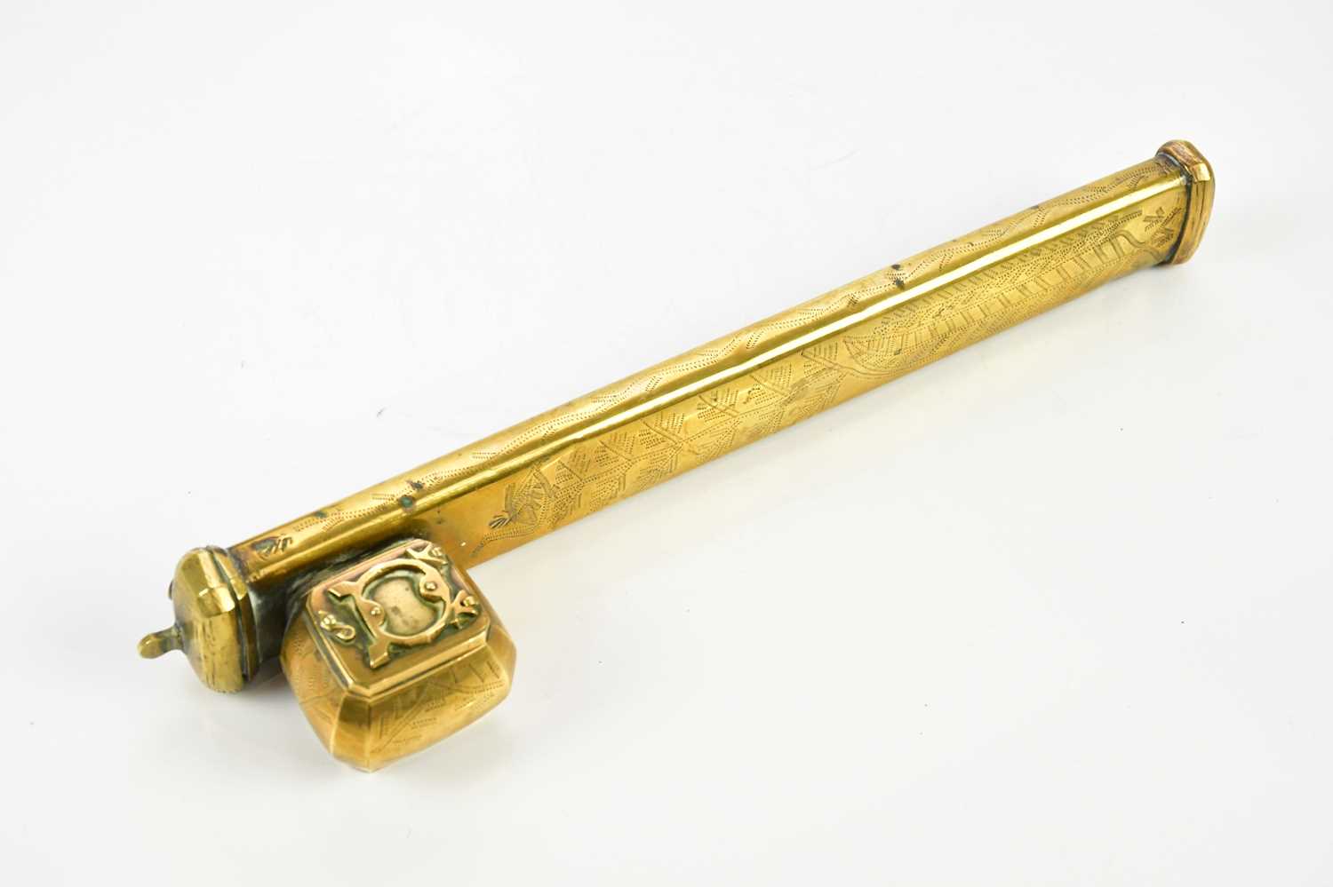 Lot 2737 - A 19th cenutry Chinese brass scholar's...