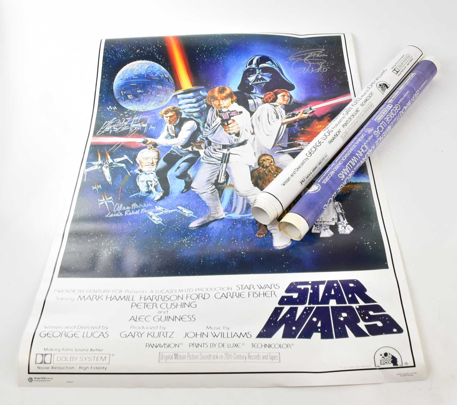 Lot 1832 - STAR WARS; two signed New Hope reprinted...