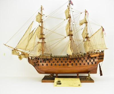 Lot 265 - HMS VICTORY; a high quality wooden model of...