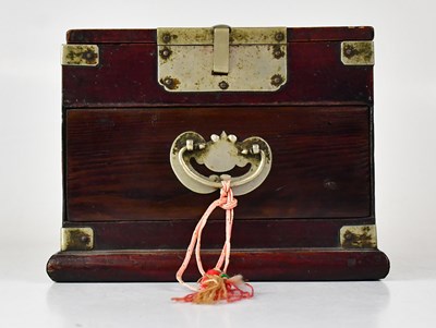 Lot 527 - A small Korean metal bound travelling vanity...