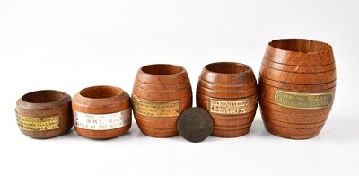 Lot 288 - Five items made from teak from various ships,...