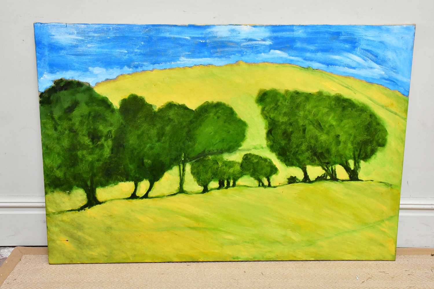Lot 1776 - JACOB SUTTON; oil on canvas, trees in field,...