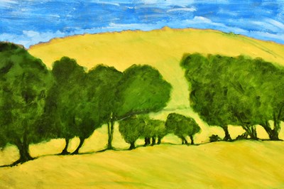 Lot 1776 - JACOB SUTTON; oil on canvas, trees in field,...