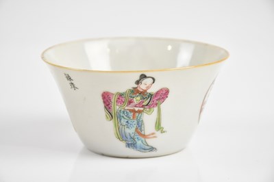 Lot 1071 - A Chinese republic famille rose tea bowl...