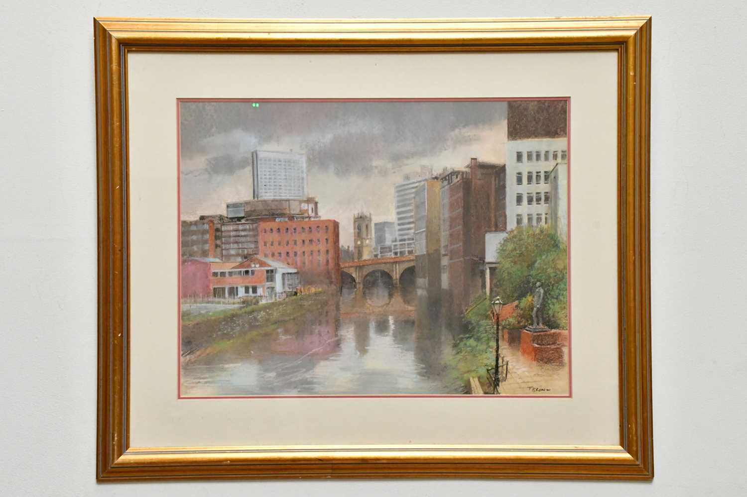 Lot 1809 - TOM BROWN; pastel, Mark Addy bridge, signed...