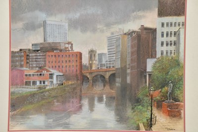 Lot 1809 - TOM BROWN; pastel, Mark Addy bridge, signed...