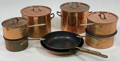 Lot 112 - A quantity of contemporary copper coated pans...