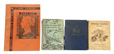 Lot 362 - Three stamp albums and a design stamp album of...