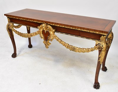 Lot 91 - A Louis XV style mahogany console table with...