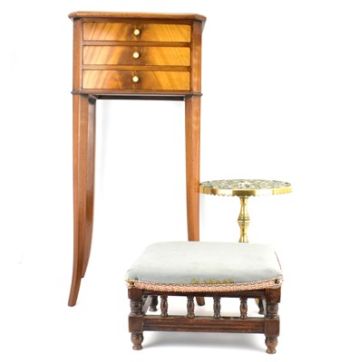 Lot 47 - A small bedside chest of three small drawers