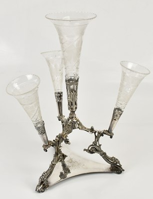 Lot 576 - A 19th century silver plated epergne, height...