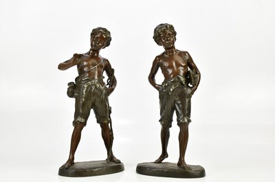 Lot 1599 - A pair of early 20th century bronzed spelter...
