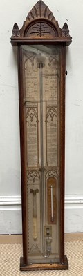 Lot 1355 - An oak cased Admiral Fitzroy barometer, height...