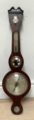 Lot 1360 - A 19th century rosewood wheel barometer with...