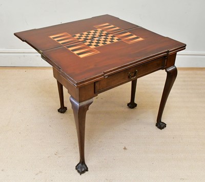 Lot 114 - A good George III mahogany triple top games...