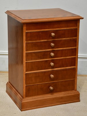 Lot 1375 - A cherrywood six drawer specimen cabinet...