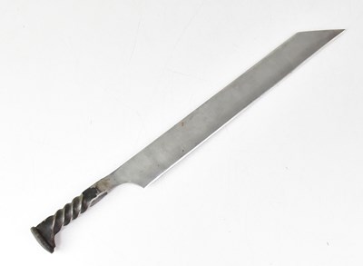 Lot 395 - RAVEN FORGE; a rail spike sword with 13"...