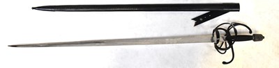 Lot 383 - RAVEN FORGE; a 'Black Hilted Rapier', with 39"...