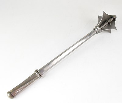 Lot 398 - RAVEN FORGE; a steel mace with six small...