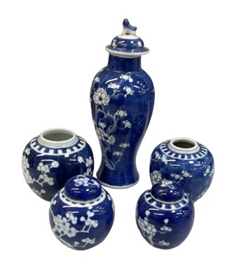 Lot 1050 - A Chinese blue and white floral decorated...